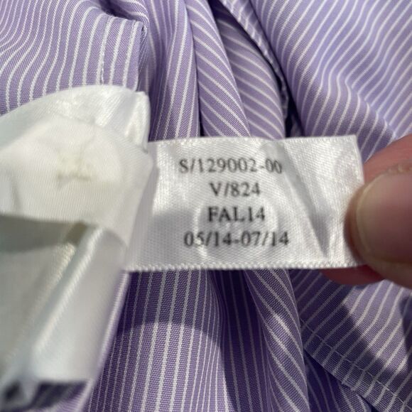 Banana Republic Men’s Slim Fit Poplin Button Up Non Iron Lavender Striped XL - Picture 11 of 12